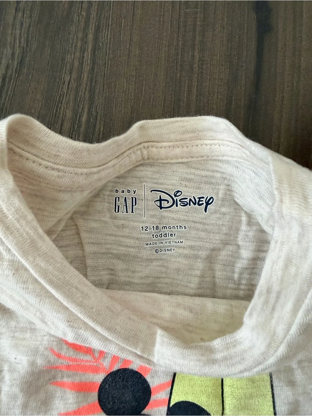 GAP Girls Minnie Surf Tee - Cream with Pink & Pastel Yellow-Purple